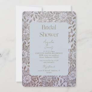 Invitación a ducha de novia azul turquesa