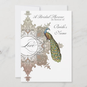 Invitación a ducha de novia barroca Peacock - Moch