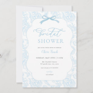 Invitación a ducha de novia Blue Toile De Jouy