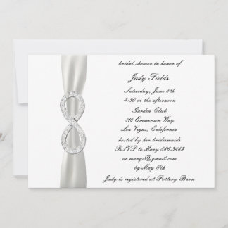 Invitación a ducha de novia Boda blanco infinito