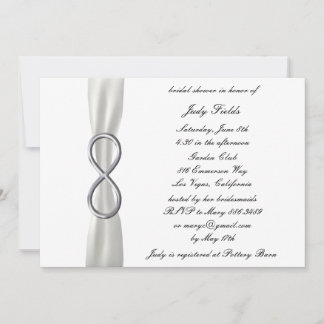 Invitación a ducha de novia Boda blanco infinito