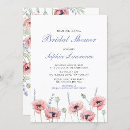 Invitación a ducha de novia Boda de amapola
