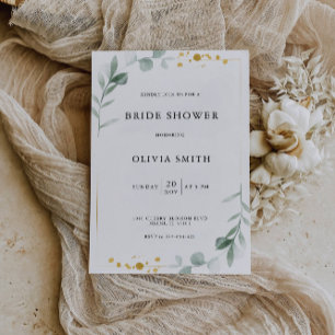 Invitación a ducha de novia Boda de verde