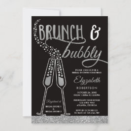 Invitación a ducha de novia Brunch & Bubbly, Plata