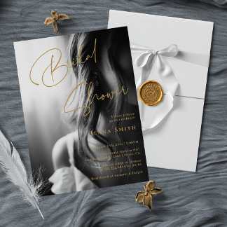 Invitación a ducha de novia clásica en estilos de