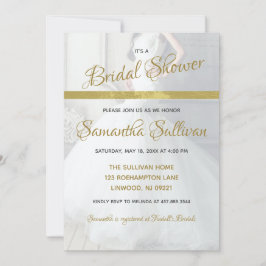 Invitación a ducha de novia con acento simple de o