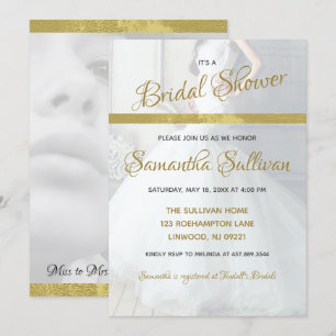 Invitación a ducha de novia con acento simple de o