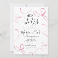 Invitación a ducha de novia con arco rosado, señor