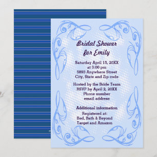 Invitación a ducha de novia con borde de Swirl con