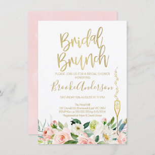 Invitación a ducha de novia con brunch marital ros