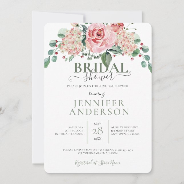 Invitación a ducha de novia con bullicio de color  (Anverso)