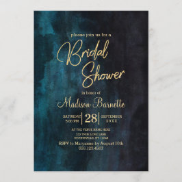 Invitación a ducha de novia con color azul marino