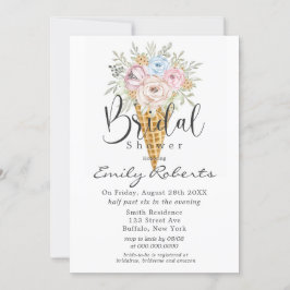 Invitación a ducha de novia con crema de hielo azu