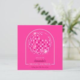 Invitación a ducha de novia con disco de color ros