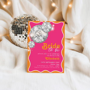 Invitación a ducha de novia con disco de onda retr