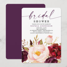 Invitación a ducha de novia con flores de Boho Bur