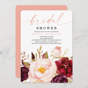 Invitación a ducha de novia con flores de Boho Bur