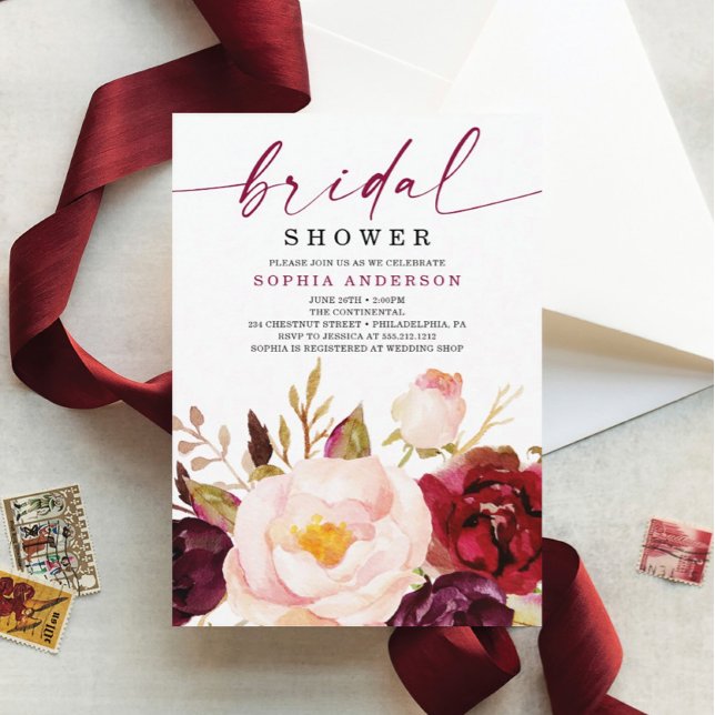 Invitación a ducha de novia con flores de Boho Bur (Subido por el creador)