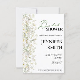 Invitación a ducha de novia con flores de Dainty -