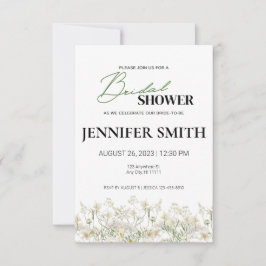 Invitación a ducha de novia con flores de delantal