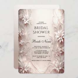Invitación a ducha de novia con flores de marfil b