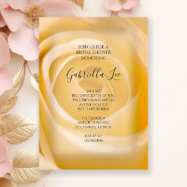 Invitación a ducha de novia con flores de rosa bla