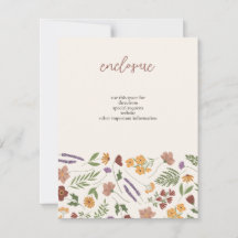 Invitación a ducha de novia con flores silvestres