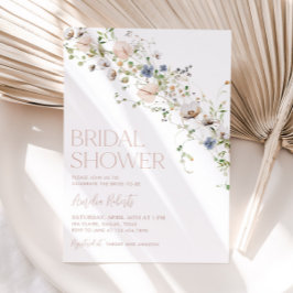 Invitación a ducha de novia con flores silvestres