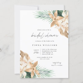 Invitación a ducha de novia con flores tropicales 