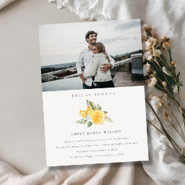Invitación a ducha de novia con foto de limón míni