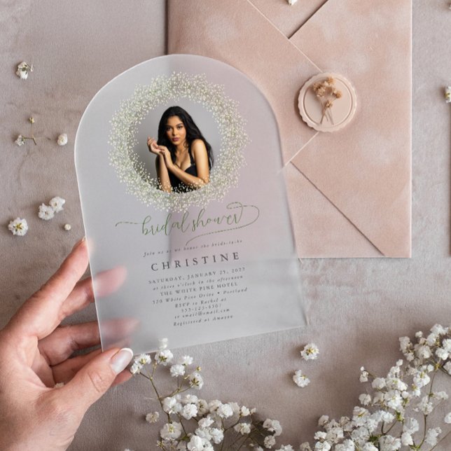 Invitación a ducha de novia con foto de novia del  (Subido por el creador)