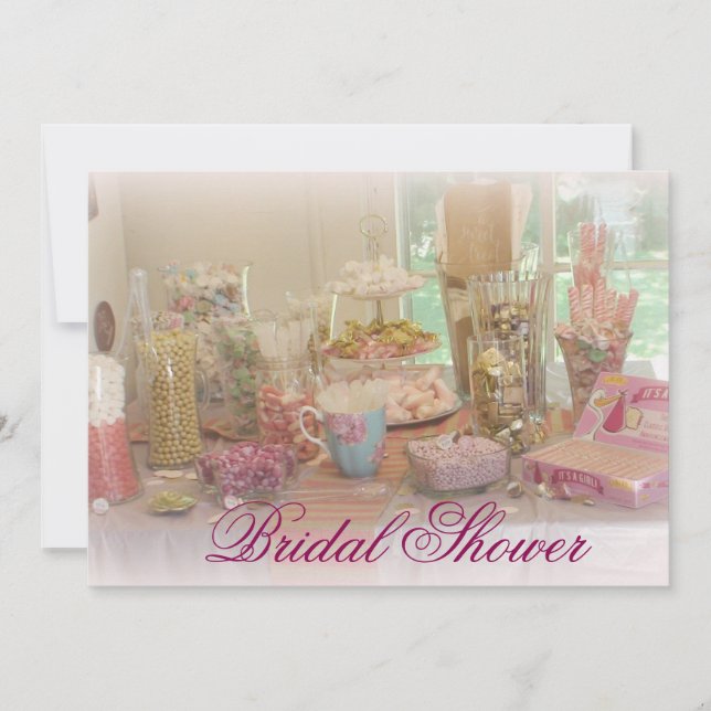 Invitación a ducha de novia con foto de pantalla d (Anverso)