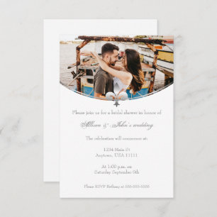 Invitación a ducha de novia con foto de Silver Fle