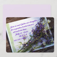 Invitación a ducha de novia con fotografía floral