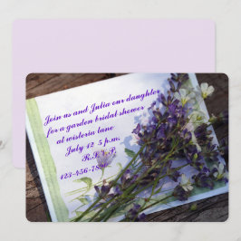 Invitación a ducha de novia con fotografía floral