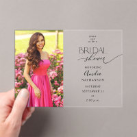 Invitación a ducha de novia con fotografía moderna