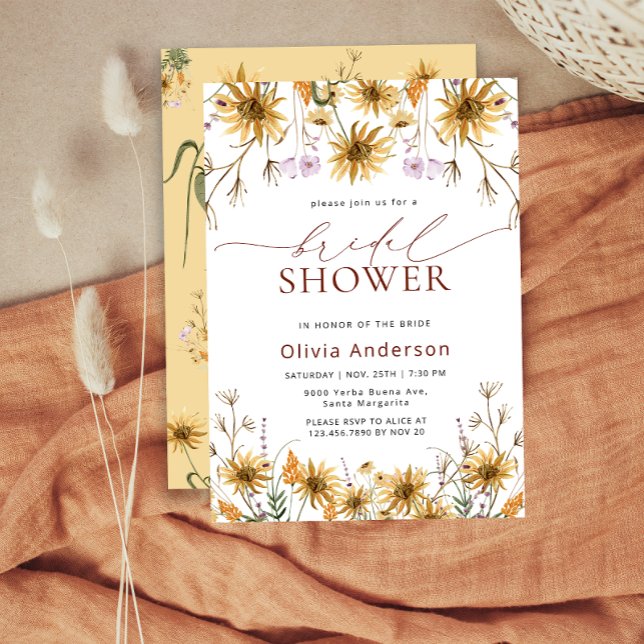 Invitación a ducha de novia con girasol rústico (Subido por el creador)