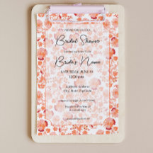 Invitación a ducha de novia con impresión floral d