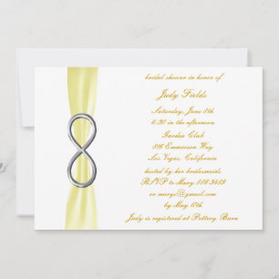 Invitación a ducha de novia con infinito amarillo