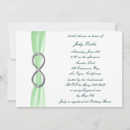 Invitación a ducha de novia con infinito verde