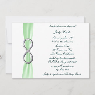 Invitación a ducha de novia con infinito verde