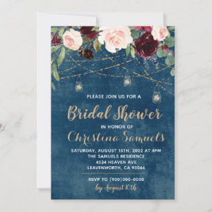 Invitación a ducha de novia con luz de cadena