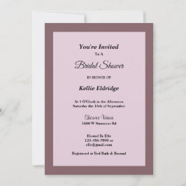 Invitación a ducha de novia con marco púrpura/Rubo