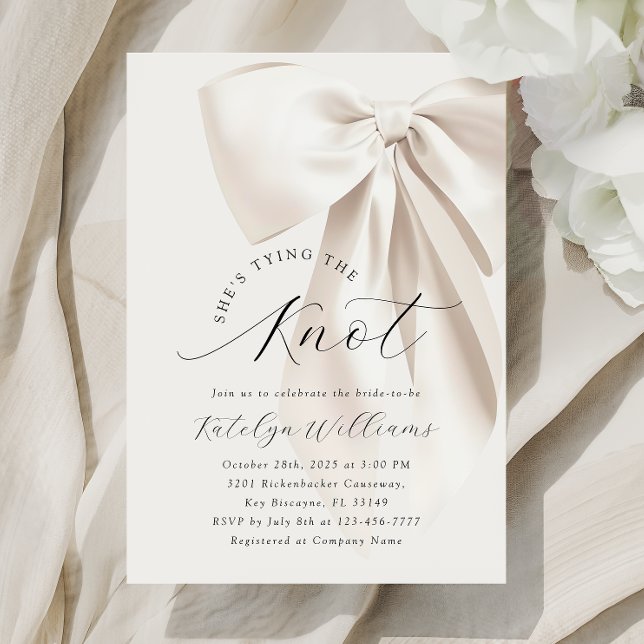Invitación a ducha de novia con marfil Bow (Subido por el creador)