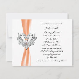 Invitación a ducha de novia con naranja Ribbon Sil