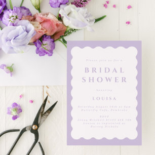 Invitación a ducha de novia con onda retro Lilac