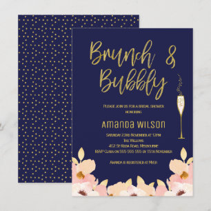 Invitación a ducha de novia con oro azul bucosa br