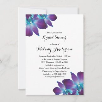 Invitación a ducha de novia con orquídeas de Dendr