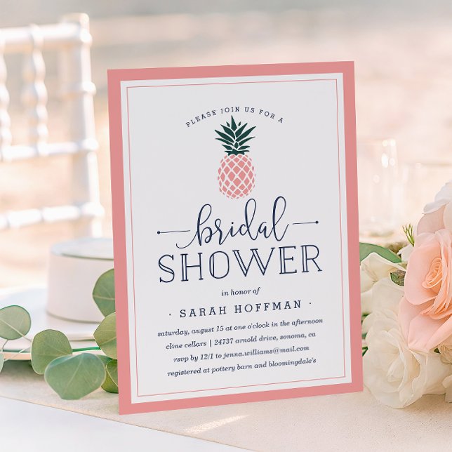Invitación a ducha de novia con piña rosa (Subido por el creador)
