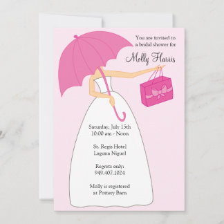 Invitación a ducha de novia con sobres coincidente